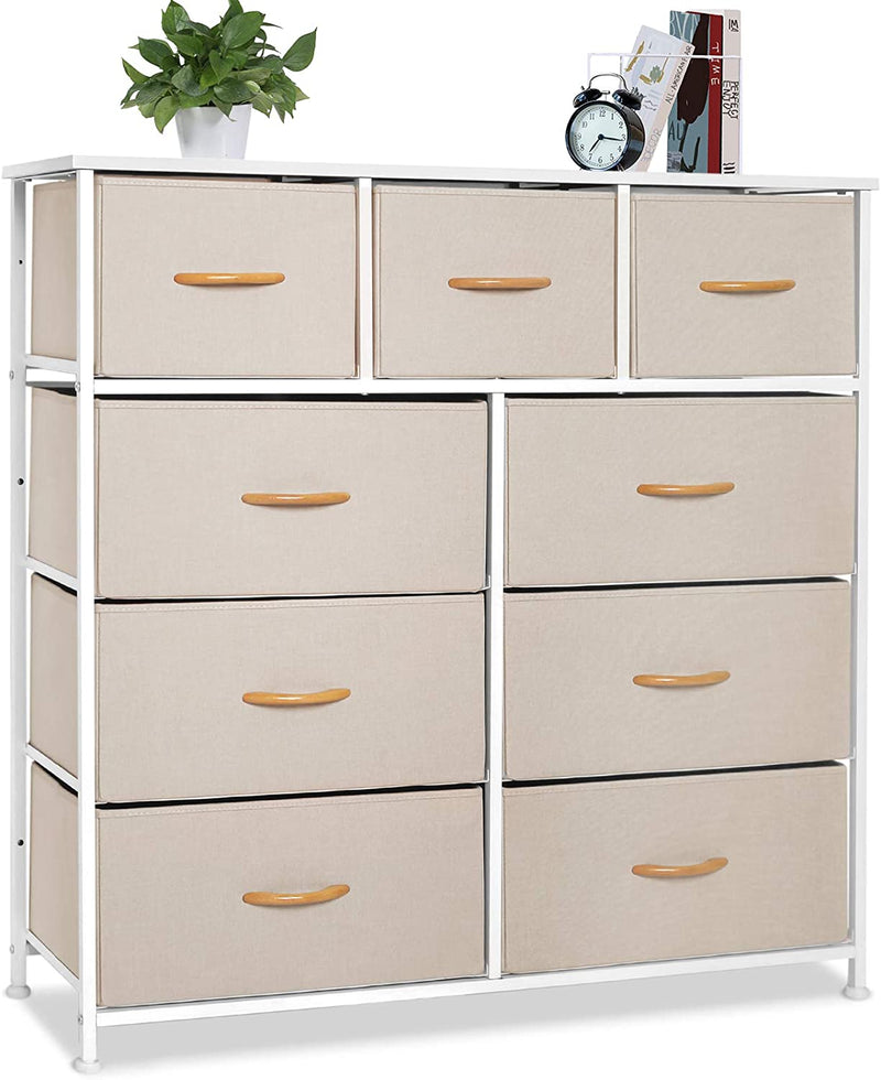 Wooden Handle Drawer Storage Chest (9 Drawers) - bigroofus