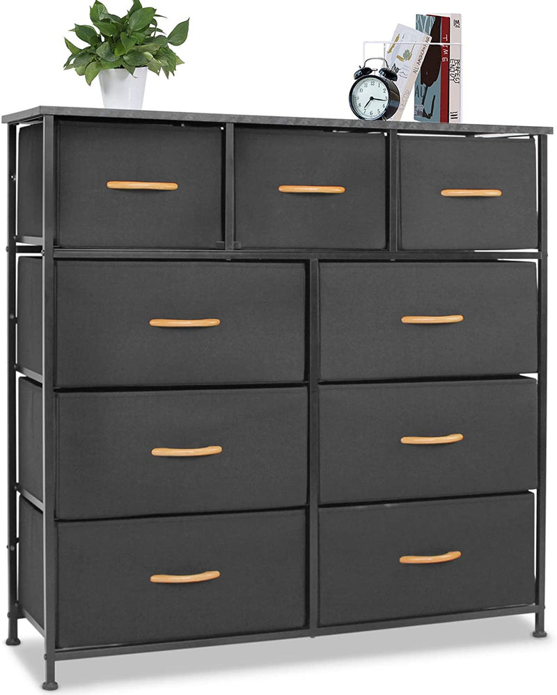 Wooden Handle Drawer Storage Chest (9 Drawers) - bigroofus