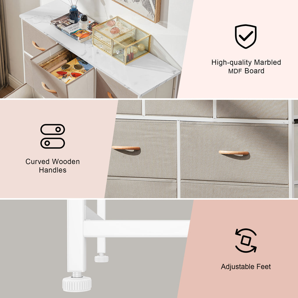 Cream Drawers Drawer Storage Chest (Cream9 Drawers)