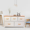 Wooden Handle Dresser Storage Chest (5 Drawers) - bigroofus
