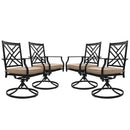 Bigroof Swivel Patio Chairs Outdoor Metal Steel-Framed Rocking Dining Chairs with Seat Cushion Backyard Furniture Sets for Patio, Lawn & Garden