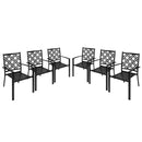 Bigroof Outdoor Patio Dining Chairs, Metal Stackable Bistro Deck Chairs Support 300LB All-Weather Patio Furniture for Backyard, Deck, Patio, Lawn & Garden
