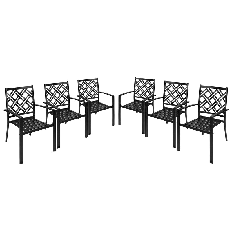 Bigroof Outdoor Patio Dining Chairs, Metal Stackable Bistro Deck Chairs Support 300LB All-Weather Patio Furniture for Backyard, Deck, Patio, Lawn & Garden