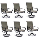 Bigroof Patio Swivel Chairs Metal Mesh Dining Chairs Set with Textilene Fabric, Outdoor Garden Backyard Lawn Furniture Rocker Chair, Black - bigroofus