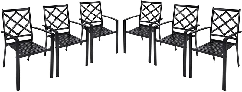 Bigroof Outdoor Patio Dining Chairs Set of 2, Metal Stackable Bistro Deck Chairs Support 300LB All-Weather Patio Furniture for Backyard, Deck, Patio, Lawn & Garden