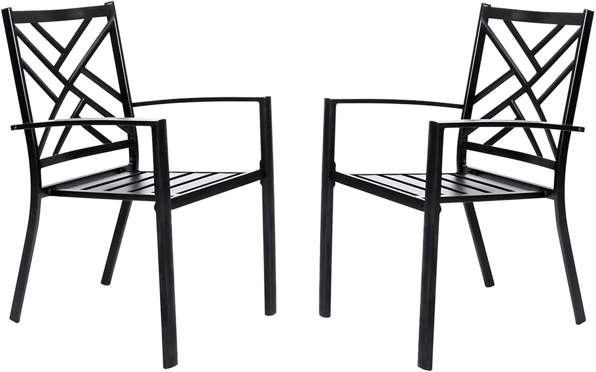 black metal stackable patio chairs