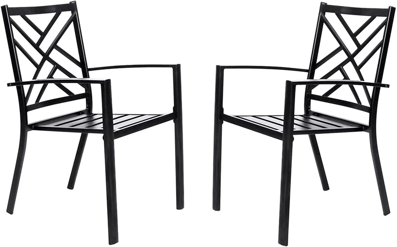 Bigroof Outdoor Patio Dining Chairs, Metal Stackable Bistro Deck Chairs All-Weather Patio Furniture for Backyard, Deck, Patio, Lawn & Garden
