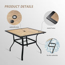 Bigroof Patio Furniture Sets 5 Piece Outdoor Dining Set Table and Chairs with 1 x 37"x37" Square UmbrellaTable and 4 x Textilene Swivel Patio Chair for Outdoor, Kitchen, Backyard, Patio, Lawn & Garden - bigroofus