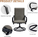 Bigroof Patio Swivel Chairs Metal Mesh Dining Chairs Set of 2 with Textilene Fabric, Outdoor Garden Backyard Lawn Furniture Rocker Chair, Black - bigroofus