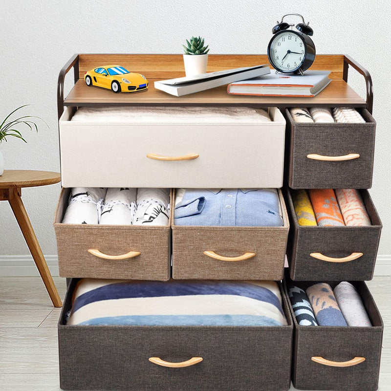 Wooden Handle Drawer Storage Chest (7 Drawers) - bigroofus