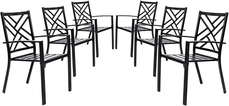 Bigroof Outdoor Patio Dining Chairs, Metal Stackable Bistro Deck Chairs All-Weather Patio Furniture for Backyard, Deck, Patio, Lawn & Garden