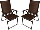 Bigroof Patio Dining Chairs Set of 2, Outdoor Portable Folding Chairs, 2-Pack Patio Chairs, Lawn Chair with Armrest and Metal Frame, Suitable for Camping Pool Beach Deck