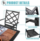 Copy of Copy of Bigroof 5 Piece Metal Outdoor Patio Dining Sets for 4, Stackable Chairs and Steel 37" Square Table with Umbrella Hole