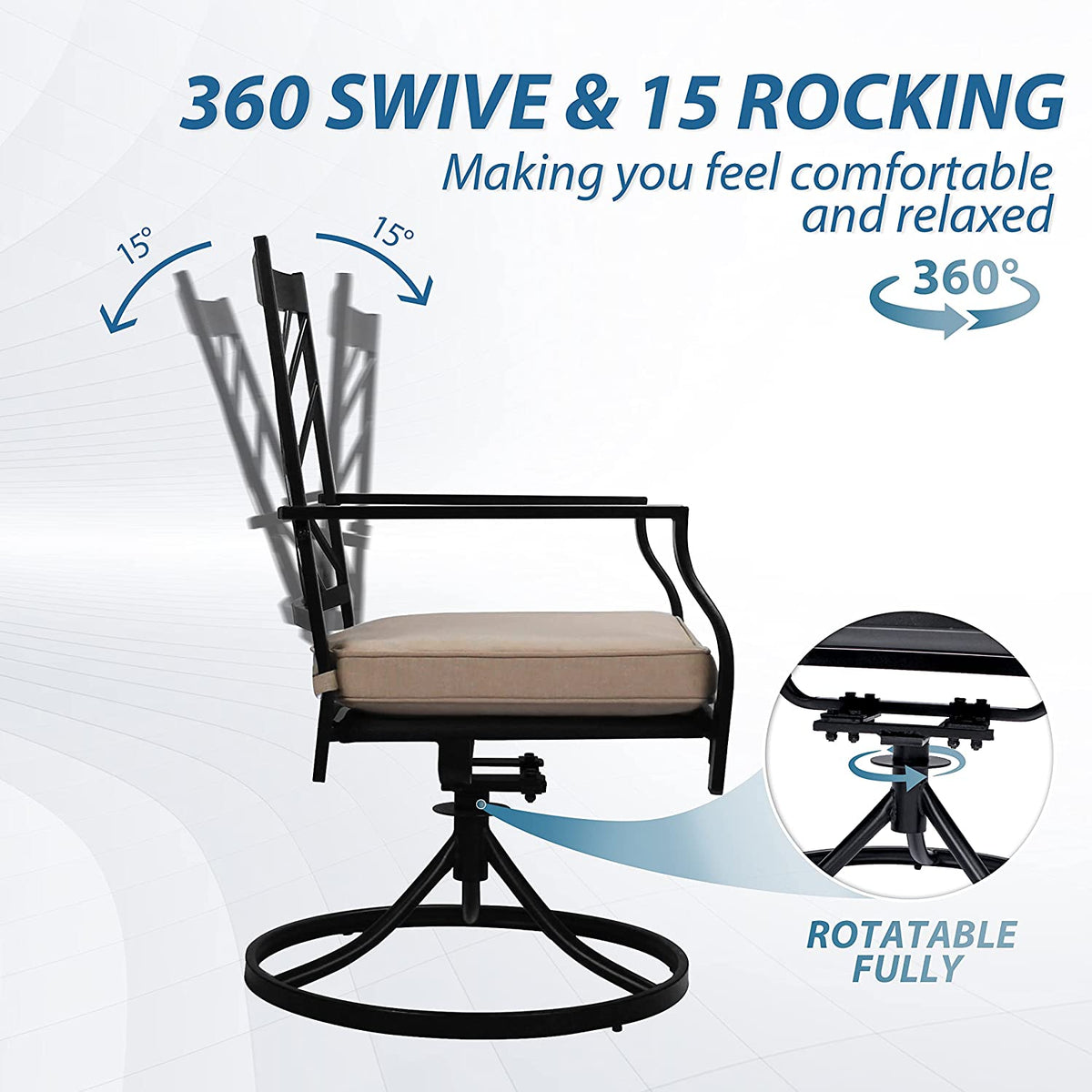Outdoor Swivel Rocking Chairs Set Giantex Of 2 – 360° Rotating Patio ...