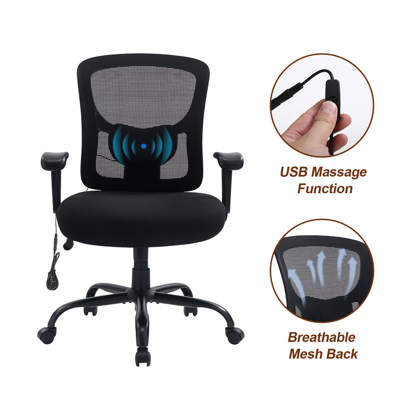 Hristos Home Office Chair, 400lbs Big and Tall Heavy Duty Design, Ergonomic High Back Cushion Lumbar Back Support Inbox Zero