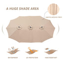 Bigroof 15ft Double-Sided Patio Umbrella Twin Extra Large Umbrella with Crank Handle & Umbrella Base - bigroofus